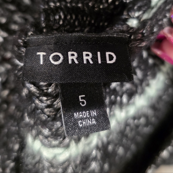 Torrid Comfy Casual Cozy Women's‎ Striped Lace-Up Hoodie Sweater Plus Size 5 5X - Picture 10 of 11